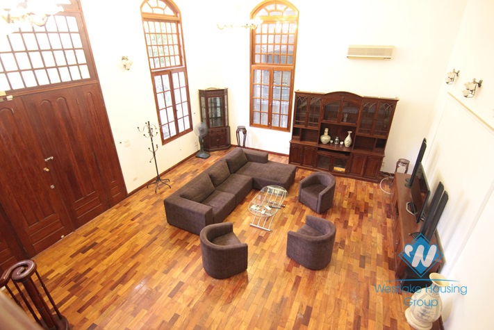 High ceiling French villa for rent in Tay Ho, Ha Noi